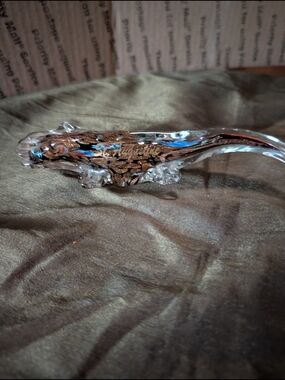 Clear, Silver and Brown Glass Alligator Figurine - Home Accents